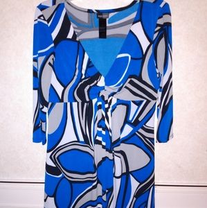 Women's Size 12 Printed V-Neck, Bisou Bisou Dress